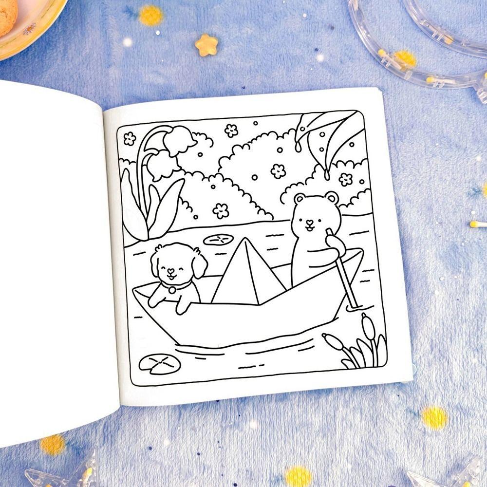 Stress Relief Coloring Book Girl Moments Paperback Montessori Drawing Toy for Adults And Teens