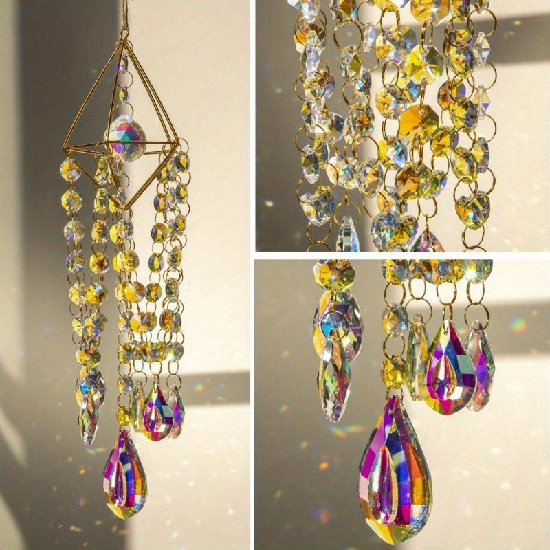 1pc Geometric Crystal Wind Chimes, Suncatchers, Home Hanging Decorations