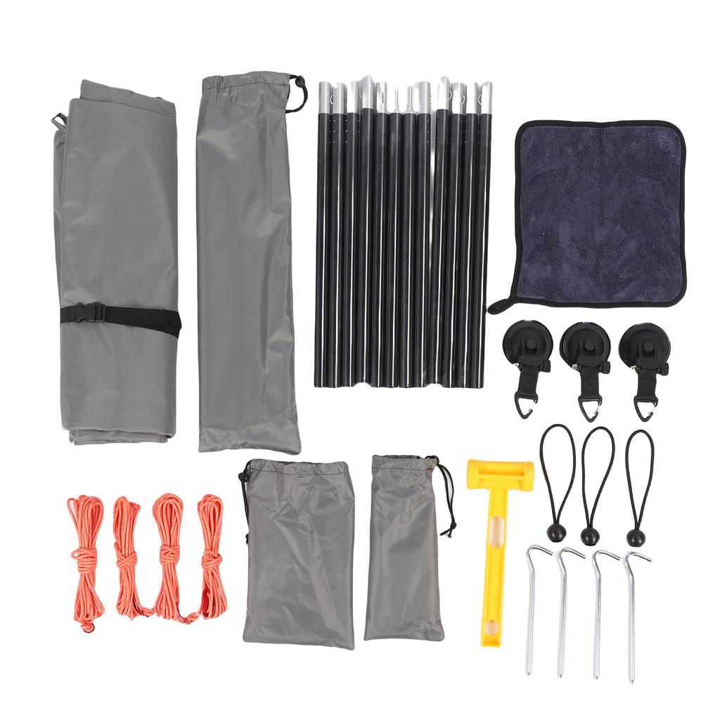 Auto Markise Wasserdichtigkeit UV50+ Schutz Mehrzweck Tragbares Markisendach für SUV Camping LKW Grau