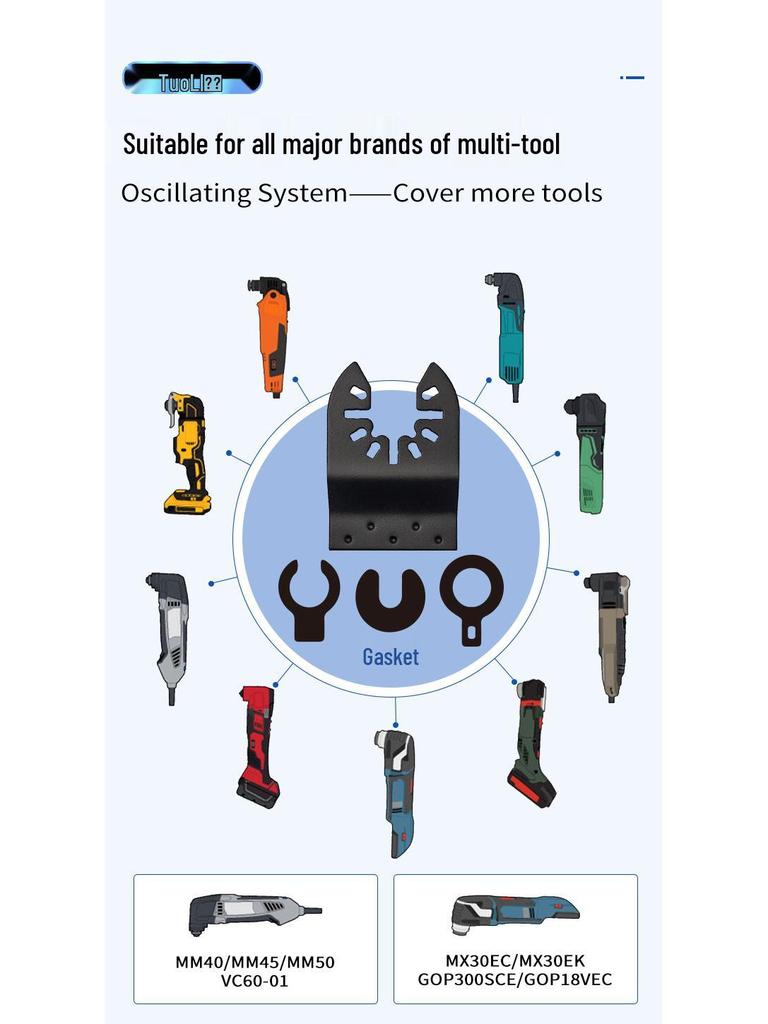 60-Piece Universal Oscillating Saw Blade Set - Arc & Straight Blades for Woodworking Tools