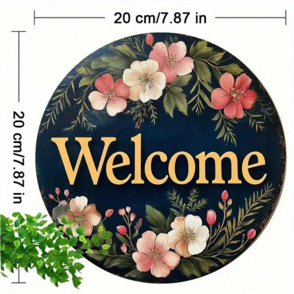 Vintage Floral Wall Art Decor, Romantic Flower Metal Tin Sign For Living Room Home Wedding Cafe