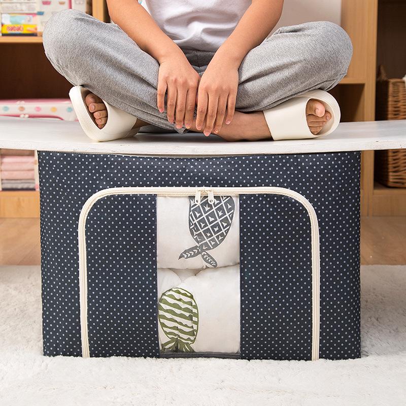 Foldable Washable Oxford Cloth Storage Box - Large Organizer for Quilts, Clothes, and Toys