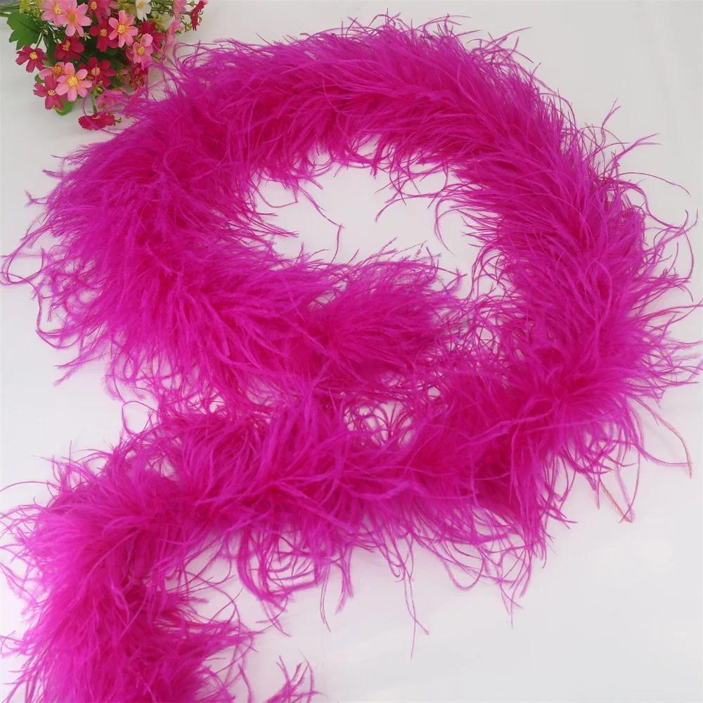 DIY 6 Layer Ostrich Feathers Boa Wedding Accessories Plumas De Faisan 2 Meters Clothing Plume Art and Craft Supplies Party Dresses