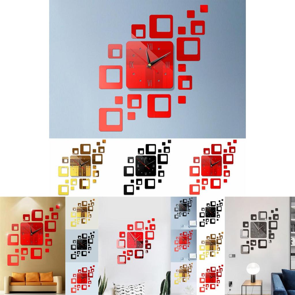 Große 3D DIY Wanduhr Spiegeloberfläche Aufkleber Kunstdesign für moderne Heim- und Bürodekoration