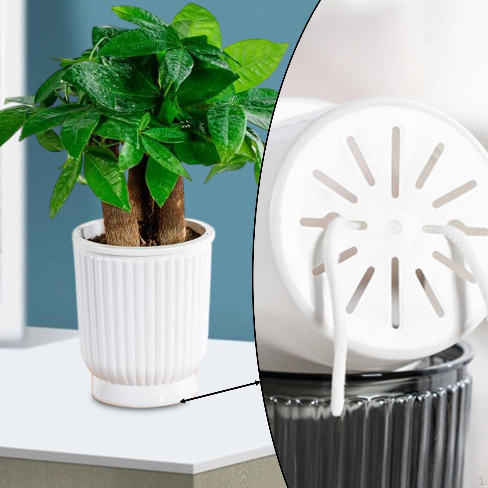 

5 штук самополивних горщиків для рослин, модні міцні портативні кашпо для кімнатних та вуличних рослин White 10.8x12cm