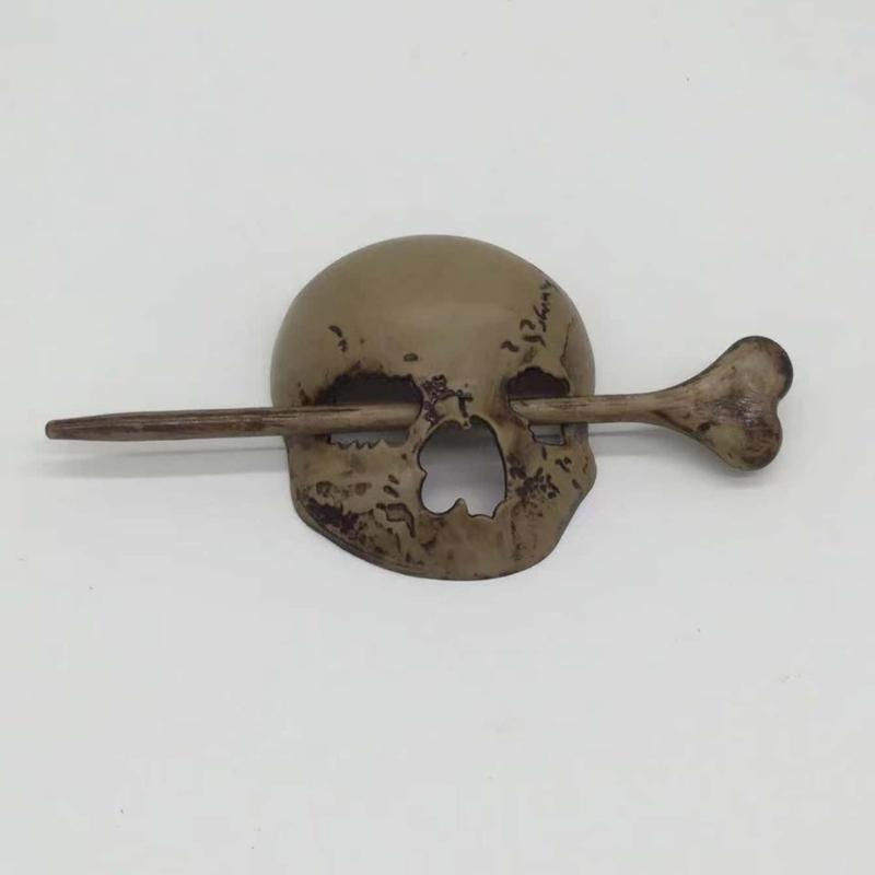 1Set Hair Pin Stick Slide and Faux Bone Halloween Skull Hairpin