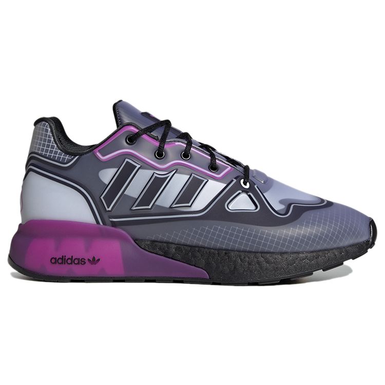 Adidas Originals ZX 2K Boost Futureshell Synthetic Leather Cushioning Sports Breathable Low-Top Lifestyle Shoes Unisex Sneakers Blue Purple GZ5222
