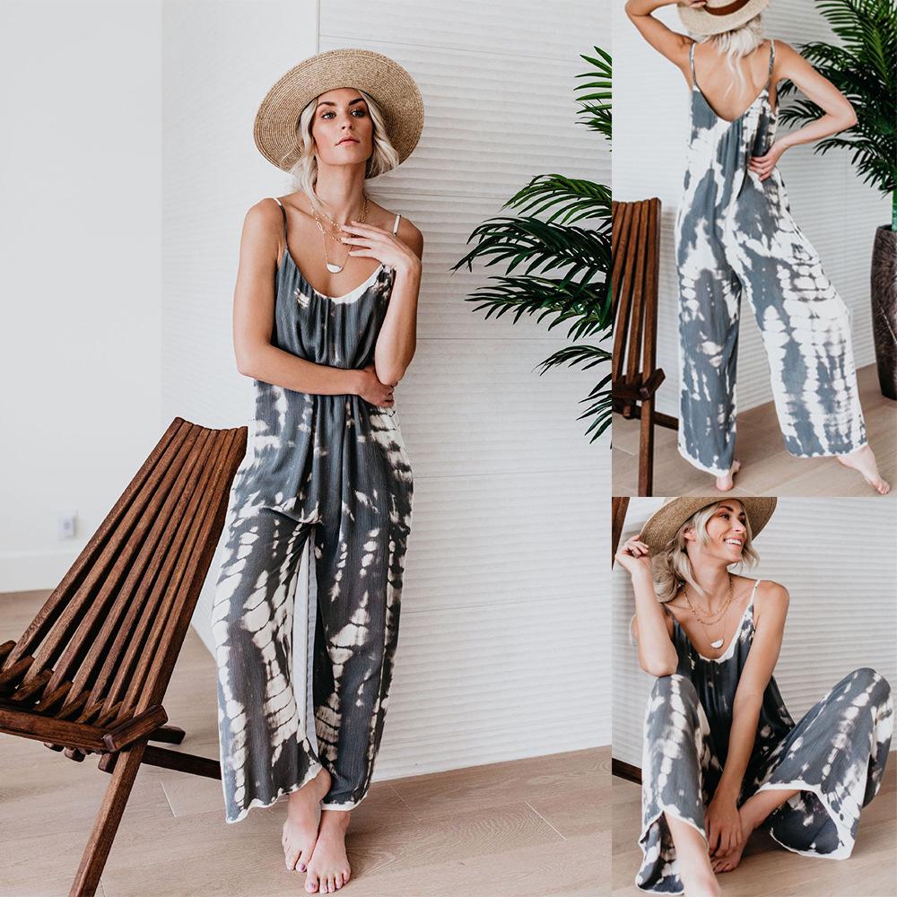 2022 New Women's Sexy Wide-Leg Suspender Jumpsuit