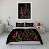 Colorful Neon Guitar Silhouettes. Bedding Sets Duvet Cover Sets Duvet Covers Pillowcases(1 * Duvet Cover 2 * Pillowcases Without Duvet Insert)
