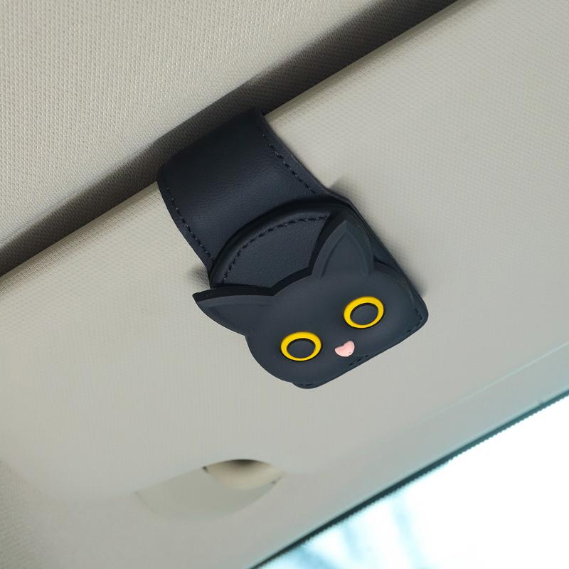 Cute Cat Style Magnetic Glasses Case For Car Sun Visor Holder- Multi-Function Auto Accessorie,Cars Accessories Girl