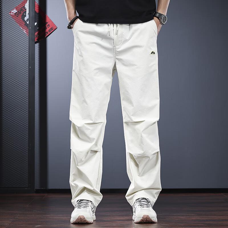 Jie Leinuo Men s Summer Quick-Dry Straight-Leg Cargo Pants M
