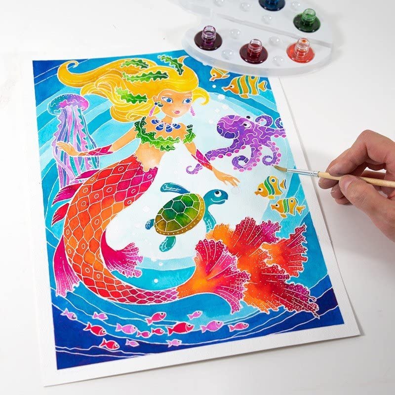 AQUARELLUM PHOSPHO Aquarellum Watercolor Painting Kit Coloring Book French Coloring Book Paint Set Type Official Japanese Product Glow-in-the-dark