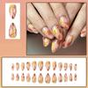 24Pcs Maple Leaf Desings Halloween Stick on Nail Thanksgiving Gift Almond False Nails for a Festive Autumn Nail Makeover