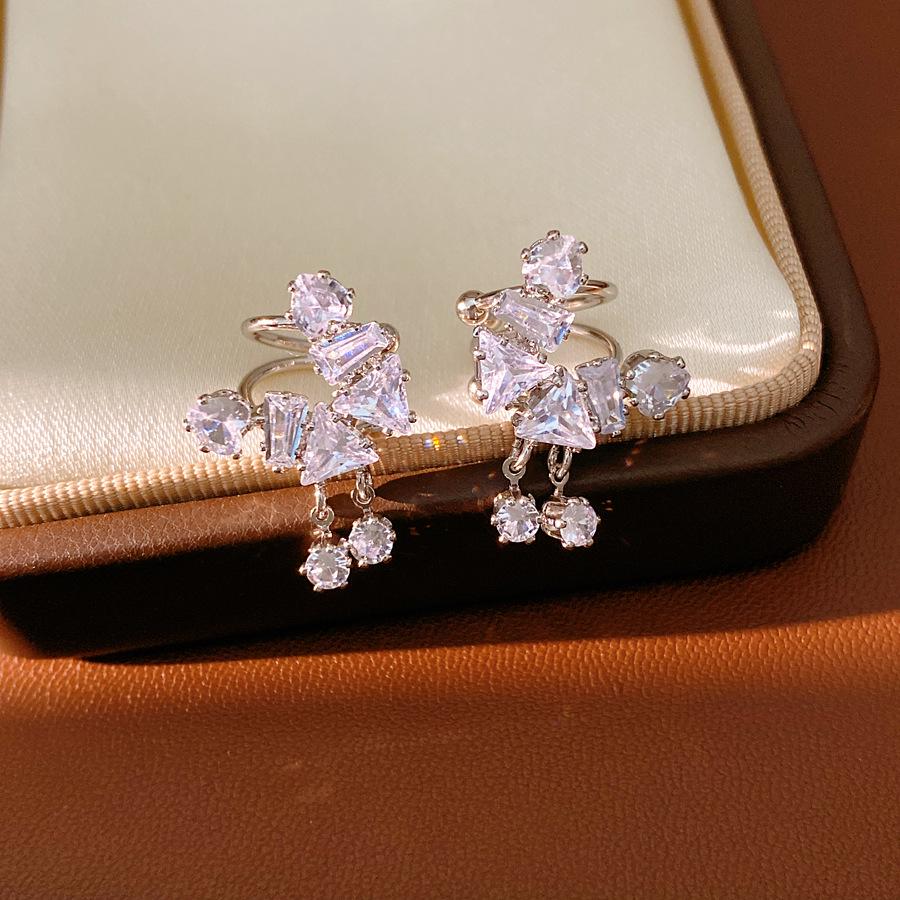 Zircon Double-Layer No-Pierce Ear Clips - Elegant, Luxury Design Earrings