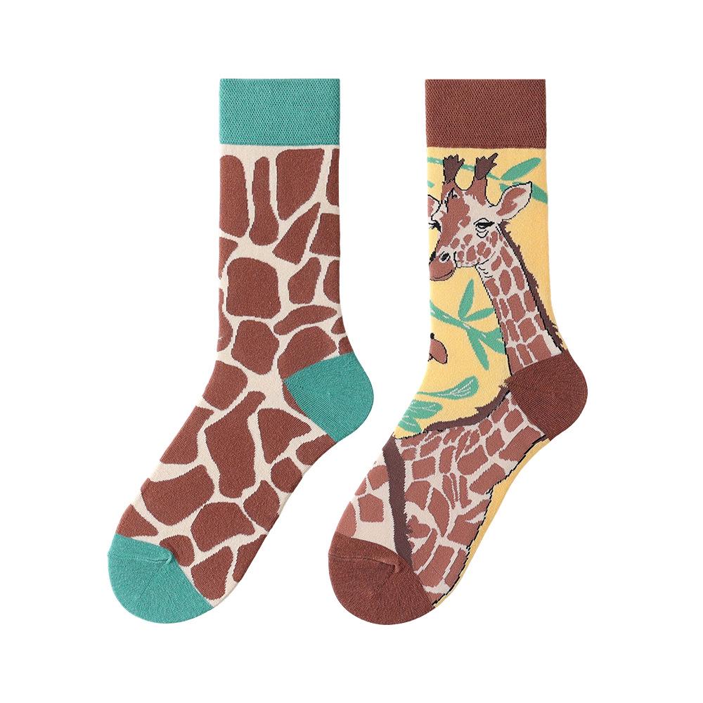 Original Asymmetrische Cartoon Hip Hop Baumwollsocken für Paare - Wadenhoch Mandarinenente Stil für Damen und Herren