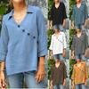 Women's Casual Button V-neck Shirt Top