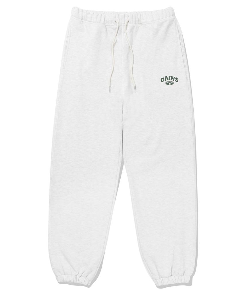 GAINSBORO Golden Logo Jogger Pants_White Melange