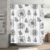 White Flower Butterfly Print Shower Curtain Waterproof Bathroom Decoration Home Decorations for Bathrooms White 120x72in (304*18