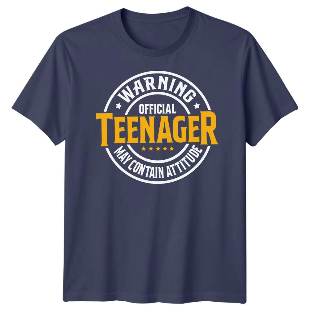 Official Teenager Warning May Contain Attitude Teen Unisex Graphic Tee Unisexs Top
