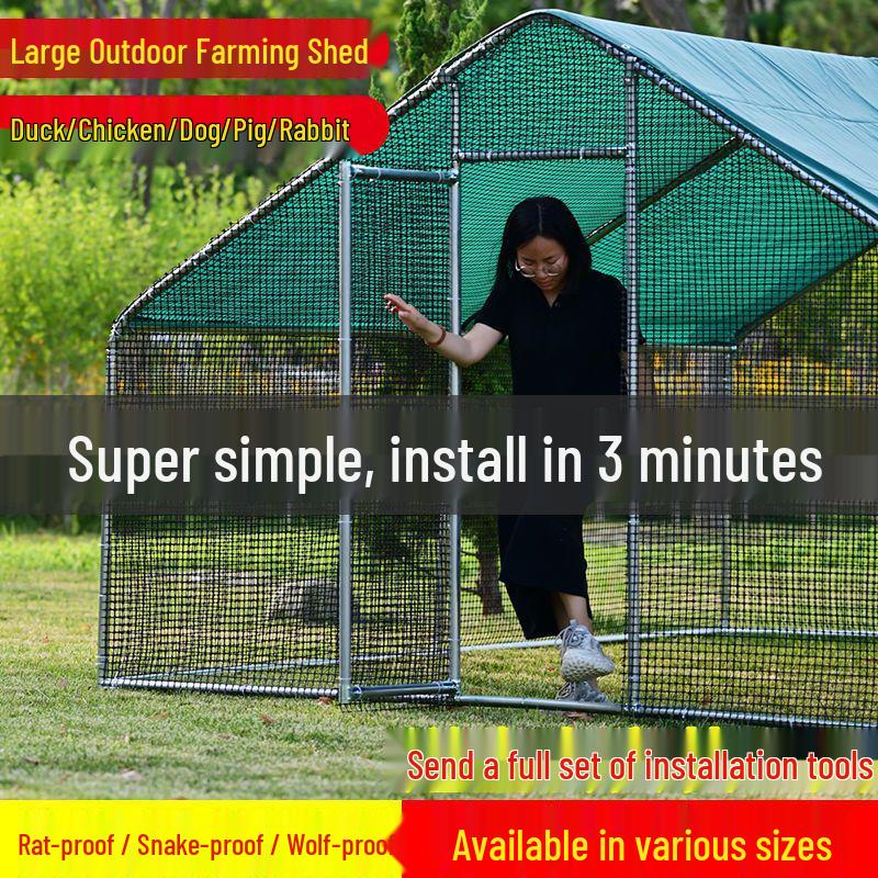 Extra Large Outdoor Rainproof Poultry Coop for Chickens, Pigeons & Peacocks