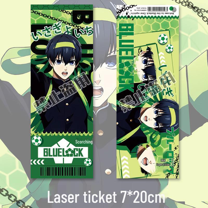 Blue Lock Yoichi Isagi Fan-made Keychain with Holographic Ticket, Postcard, and Bookmark Set Yoichi Isagi