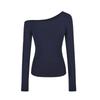 Pure Desire Slim Fit Off-Shoulder Long-Sleeve T-Shirt for Women - Versatile Early Autumn Top