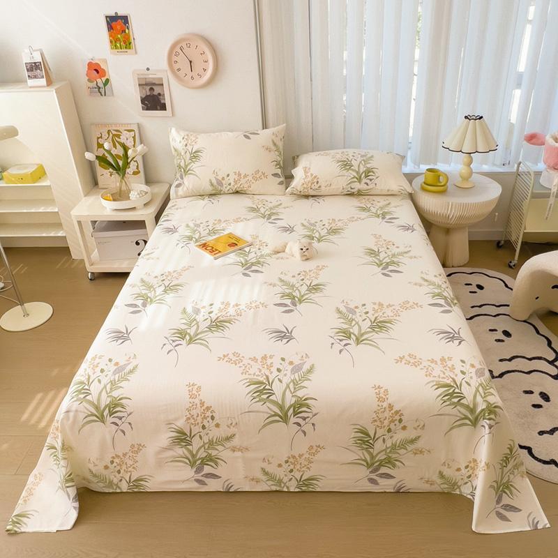 Cute Cartoon Panda Flat Sheet Kawaii Strawberry Bed Sheet Set For Girls Boys Room Decor, Cotton Twin Bed Cover With 2 Pillowcase