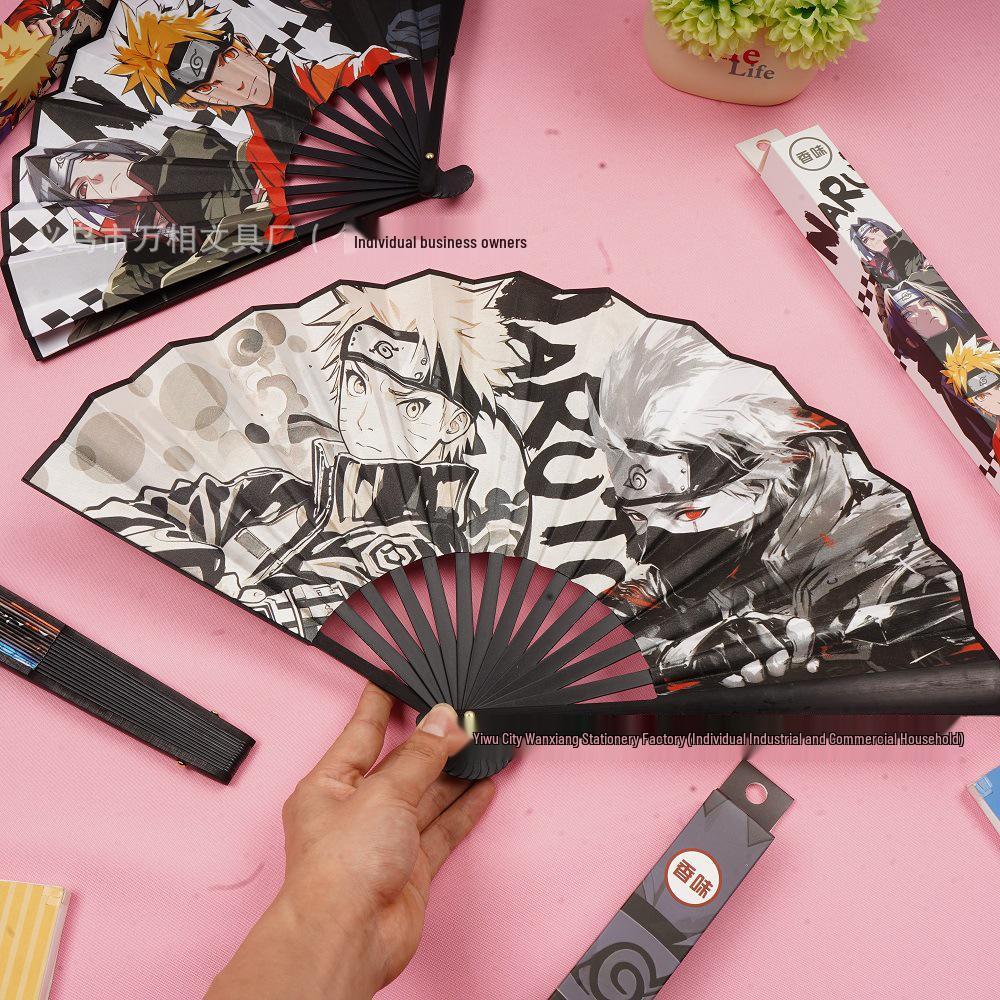 Anime Naruto 8-inch Cute Folding Fan for Students - High-Value Summer Cartoon Fan