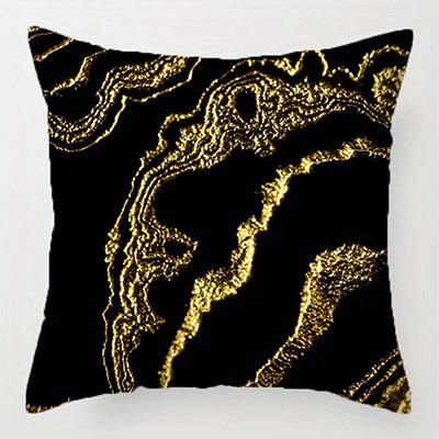 Home Decor Black & Gold Geometric Pattern Pillow Covers Pattern Cushion Cover Suitable For Sofa Bedroom Car Pillow Cover