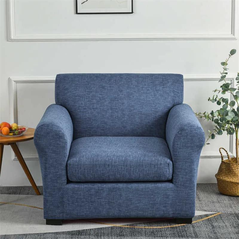 

2/3/4 шт. в комплекте с текстурой листьев жаккардовая эластичная подушка для дивана чехол для машинной стирки и мягкий чехол для двухместного дивана украшения для дома 1 seat синий