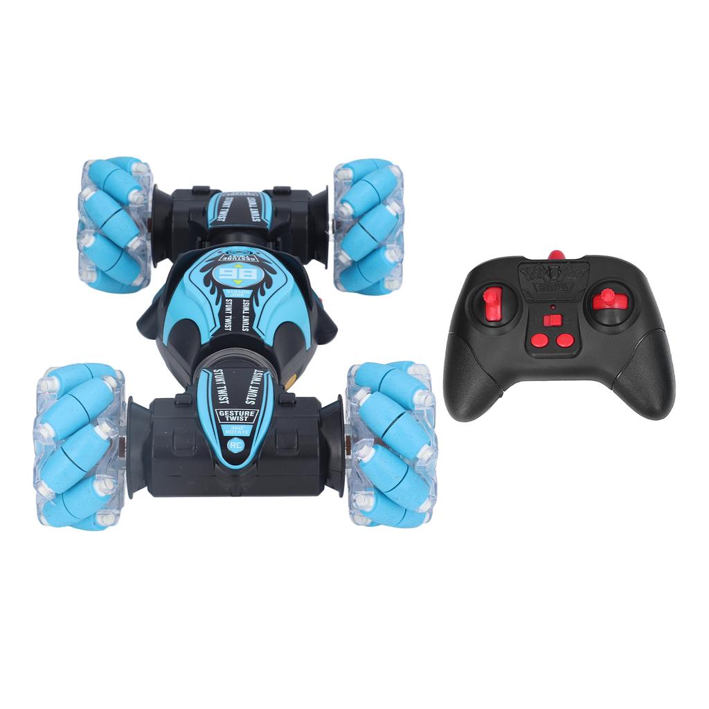 2.4G Remote Control Car Gesture Sensing 360 Degrees  Rotation Light Music Double Sided RC Vehicle Toy Blue