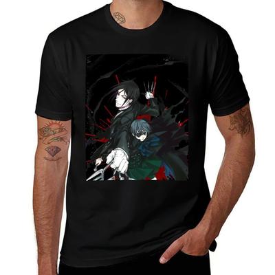 Black Shirts T Butler Shirts Cotton for Printed High T-Shirt Ciel T Man and Sebastian Quality