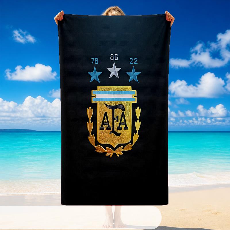 Quick Dry Beach Towel Argentina National Team Pattern, Lightweight Absorbent Towel for Pool Beach Vacation Use