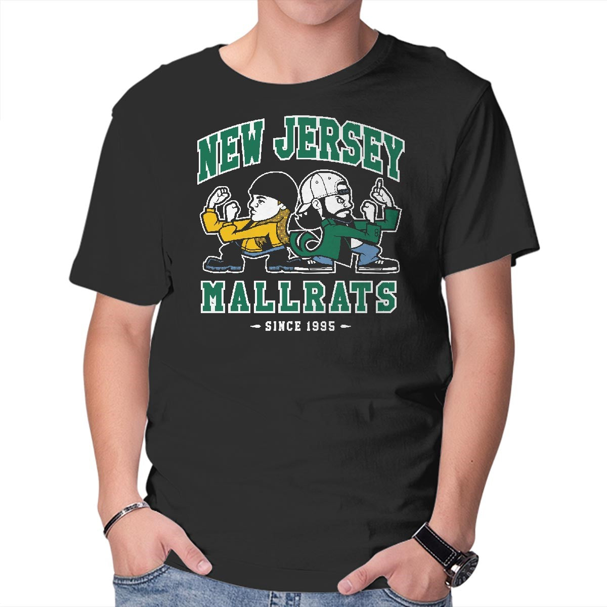 Unisex Crew Neck T-Shirt New Jersey Mallrats Graphic Short Sleeve Casual Tee XS