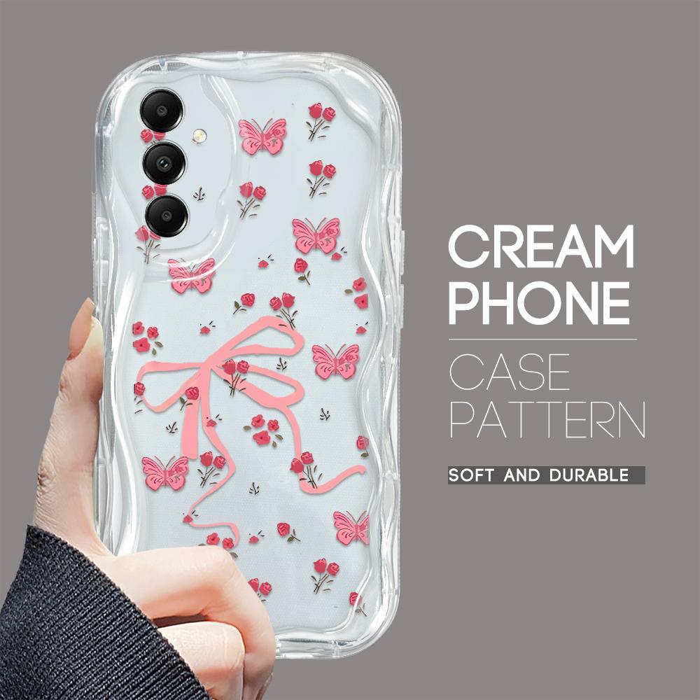 

Милый мультяшный узор, кремовая текстура, мягкий силиконовый чехол с волнистыми краями, чехол для телефона Samsung Samsung S22 5G прозрачный