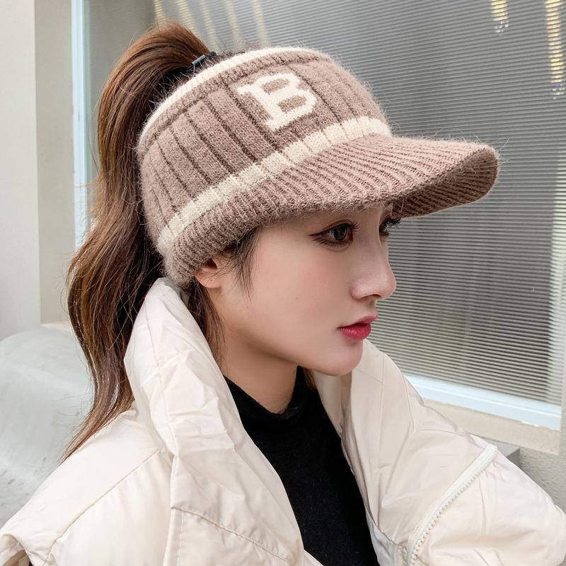 Windproof Hats For Women Autumn Winter Sports Empty Top Caps Female Knitted Warm Baseball Cap Fashion Running Golf Winter Hat
