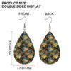 Chic Boho Palace Style PU Drop Dangle Earrings for Women, Vintage Floral with Geometric Double Sided Hoop Earring, Women's Fashion Drape Earrings