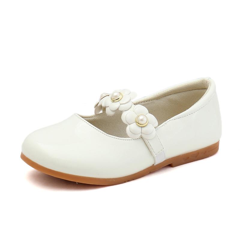 Baby Moccasins Kids Dress Shoes for Party Autumn Girls Leather Flats with Flowers Princess Sweet Children Shoes for School 26-36