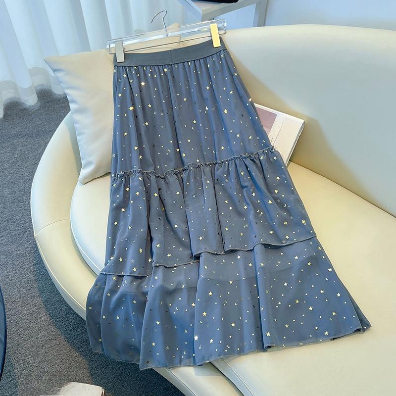 Dámská sukně s vysokým pasem nadměrné velikosti Letní nová áčková dortová sukně