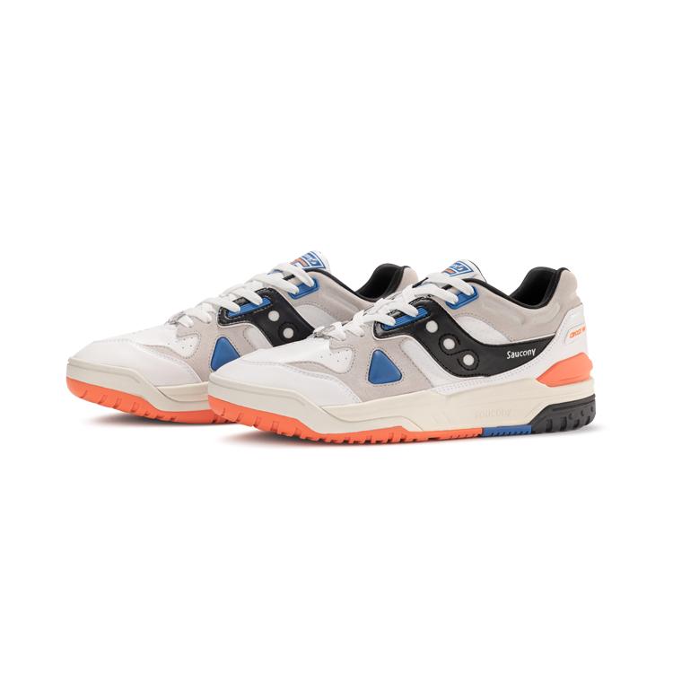 Saucony Cross 90 Sports Slip Resistant Abrasion Resistant Low top Casual Shoes Unisex White Orange S79035-1
