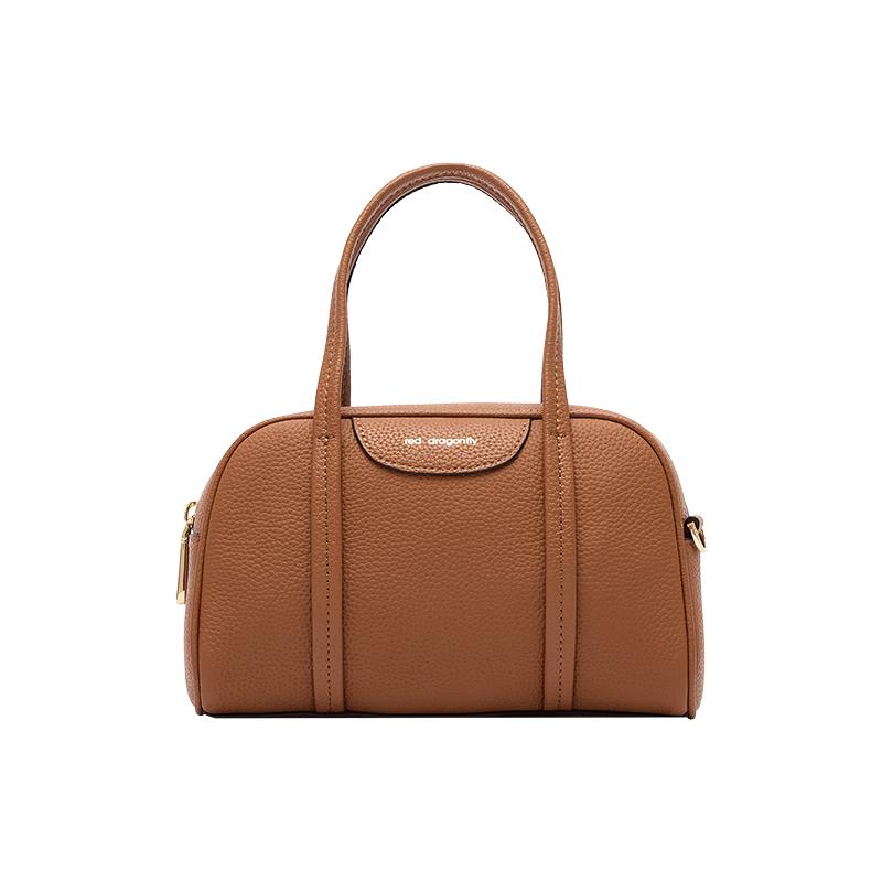 Red Dragonfly Vintage Leather Boston Handbag 9421D063 One Size