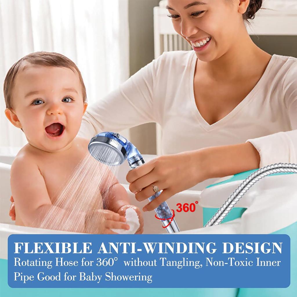 Expandable Shower Hose, 69 Inches Extra Long for Bathing & Toilet Cleaning, Leakproof Flexible Hose Extension with Adjustable Holder