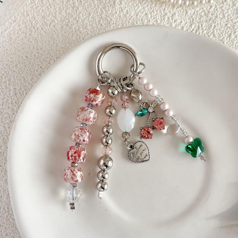 Ins Bead Pendant Keychain Creativity Acrylic Backpack Hanging Piece Car Key Chain Trend Accessories