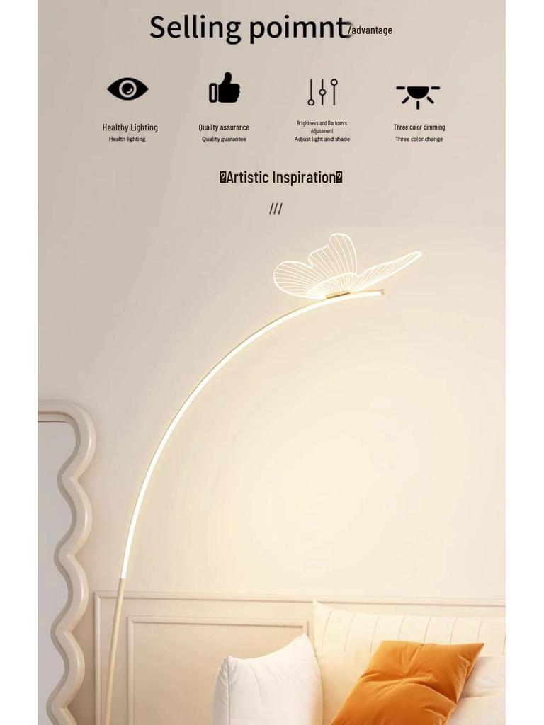 Butterfly Floor Lamp for Living Room: Eye-Care, Creative Design, Ideal for Study, Bedroom, or Lounge Atmosphere.