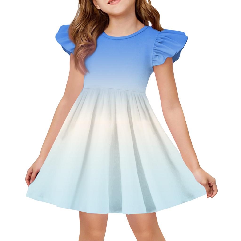 Girls' Summer Princess Dress , A,Line T,Shirt Dress Easter Day