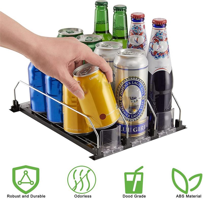 M-Modern-Soda Can Dispenser Beverage Display Rack For Refrigerator With Adjustable Glide - Perfect For Soda, Beer, And Other Bev