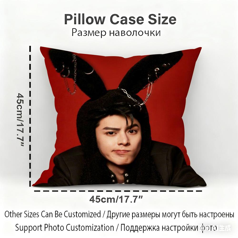 Dylan Wang Chinese Actor Cushion Household Decoration Linen Sofa Cushion Cover: Skin-Friendly & Breathable with Invisible Zipper