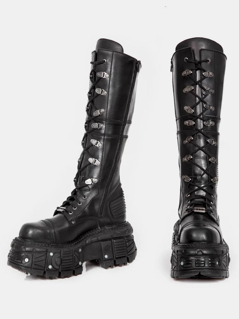 Fashion Vintage Rivet Women Trouser Legs High Boots Fashion Punk Style Shoes Autumn Winter Thick Heel Ladies Knight Long Booties