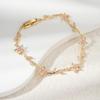 Tide Multiple Color Flower Rhinestone Branch Leaf Bracelet Dopamine Niche Sense Copper Women's Bangle Gifts