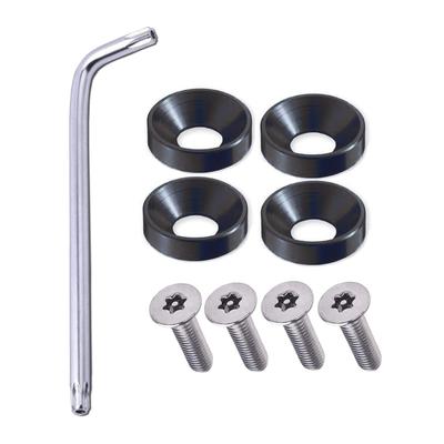 Samcos Car License Plate Anti-Theft Bolt License Frame Security Screws M6 (Black)